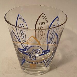 Vintage Hedy Los Angeles Rams Football  Rocks Glasse Gold Rim NFL